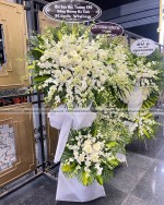 Kệ Hoa Chia Buồn Lan Thái Trắng Và Hồng Trắng Sang Trọng