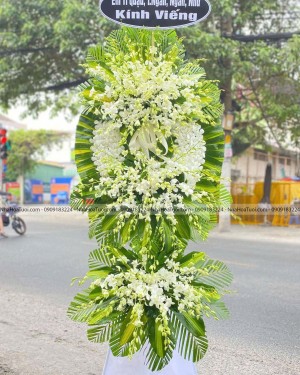 Hoa Viếng 3 Tầng Trang Trọng Lan Thái Trắng Cao Cấp