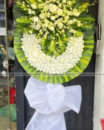 Lẵng Hoa Viếng Giá Rẻ Lan Thái Trắng Trang Nghiêm